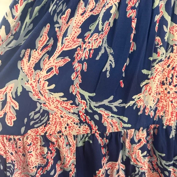 Lilly Pulitzer Borealis Blue Swim On Over tiered dress with sleeves - Picture 3 of 6